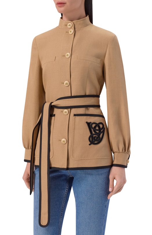 Жакет из вискозы и льна Valentino 8B3CJ3T6/9EK Бежевый  8B3CJ3T6/9EK Фото 3