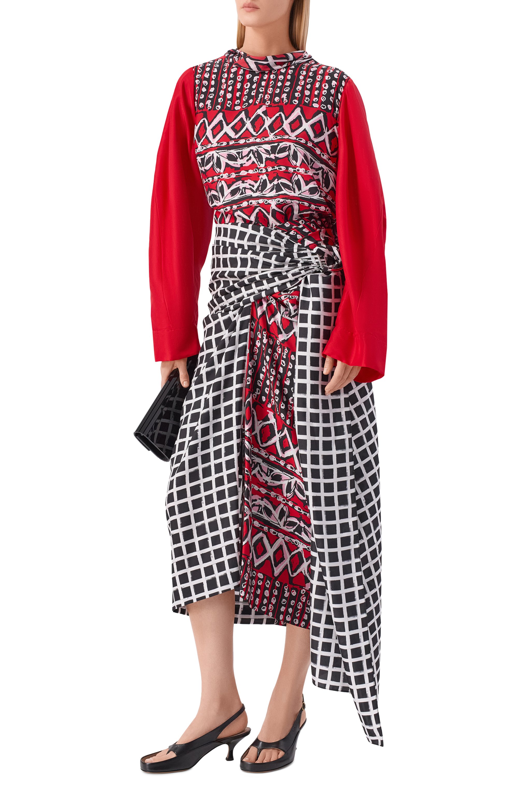 Шелковая юбка LANVIN красного цвета по цене 225000 руб., арт. RW-ST0204-6349-E26, фото 2 Шелковая юбка LANVIN, арт. RW-ST0204-6349-E26, фото 2