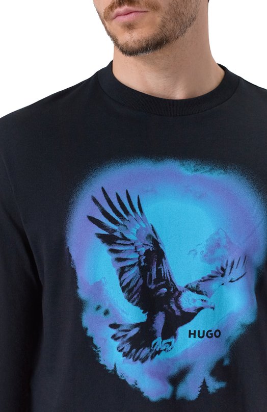 Хлопковый свитшот HUGO Blue 50549135 Чёрный  50549135 Фото 5