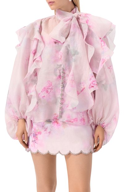 Блузка изо льна и шелка ZIMMERMANN розового цвета по цене 176000 руб., арт. 2856TR251, фото 3 Блузка изо льна и шелка ZIMMERMANN, арт. 2856TR251, фото 3