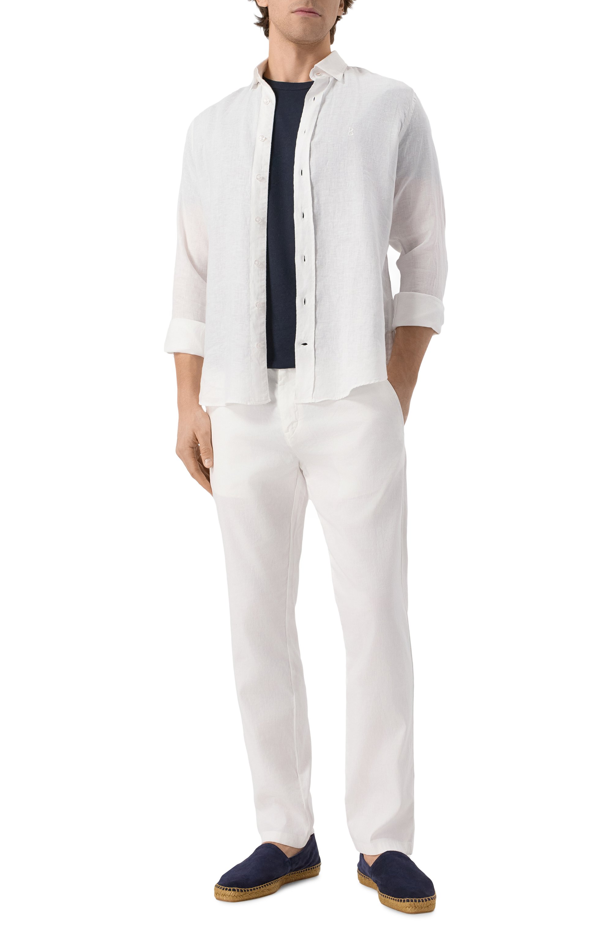 Футболка из хлопка и льна BOSS, арт. 50537498, фото 2