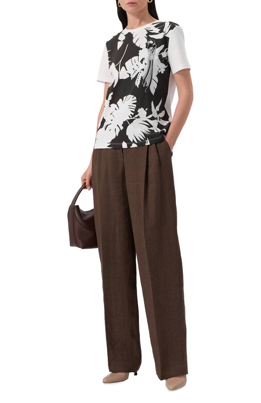 Хлопковая футболка Max Mara Studio W0N Белый  W0N Фото 2