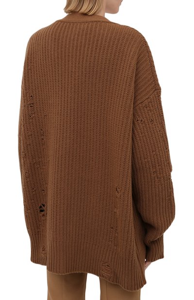 Шерстяной кардиган DSQUARED2 коричневого цвета по цене 89950 руб., арт. S75HA1084/S17407, фото 4 Шерстяной кардиган DSQUARED2, арт. S75HA1084/S17407, фото 4