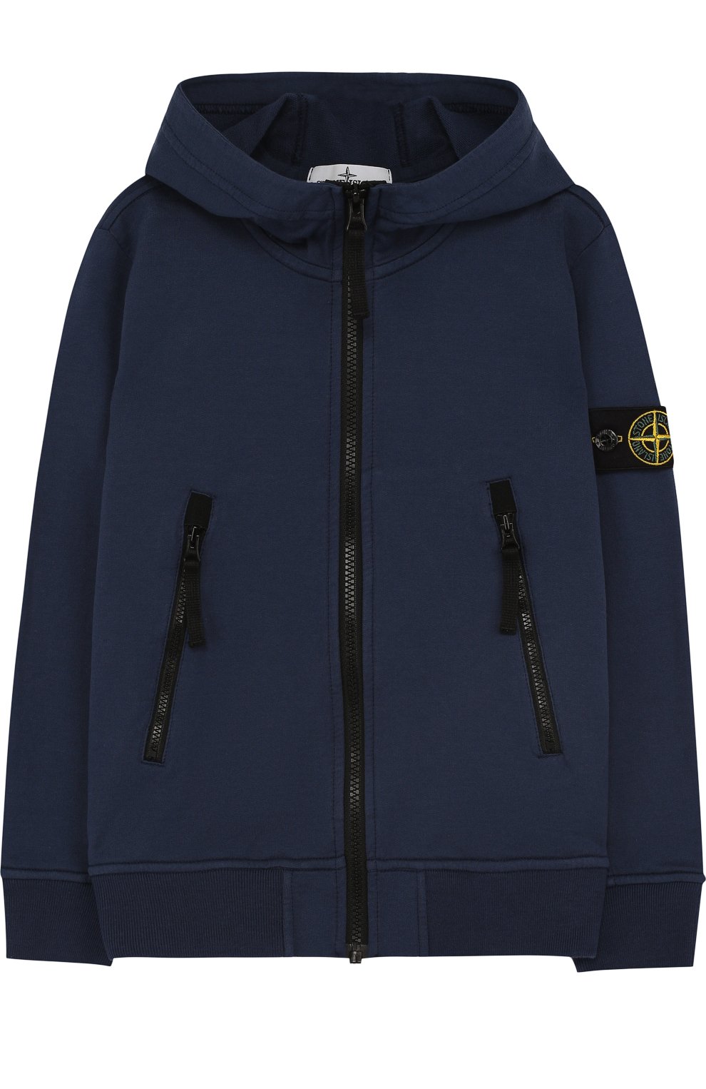 Хлопковый кардиган на молнии с капюшоном STONE ISLAND, арт. 681663539/6-8, фото 1