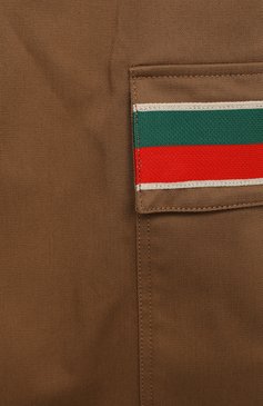 Детские хлопковые шорты GUCCI коричневого цвета, арт. 638067/XWAML | Фото 3 (Региональные ограничения белый список (Axapta Mercury): Не проставлено, RU; Мальчики Кросс-КТ: Шорты-одежда; Материал сплава: Проставлено; Нос: Не проставлено; Материал внешний: Хлопок; Ростовка одежда: 10 - 11 лет | 140 - 146см, 12 лет | 152 см, 5 лет | 110 см, 6 лет | 116 см, 8 лет | 128 см)