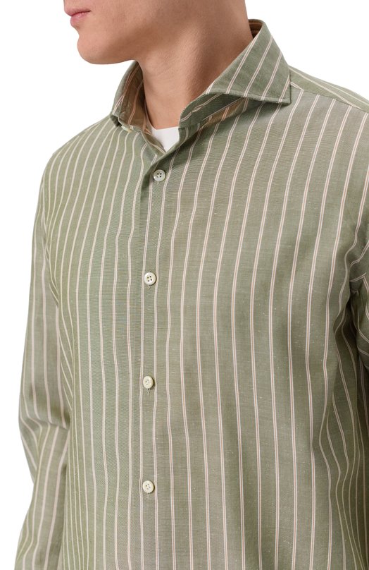 Рубашка из лиоцелла и хлопка Giampaolo 608/TS44348 Зелёный  608/TS44348 Фото 5