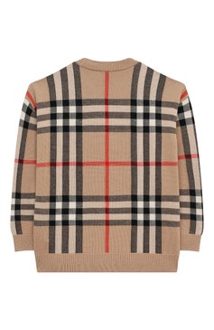 Детский шерстяной кардиган BURBERRY бежевого цвета, арт. 8072919 | Фото 2 (Материал внешний: Шерсть; Рукава: Длинные; Материал сплава: Проставлено; Девочки Кросс-КТ: Кардиган-одежда; Драгоценные камни: Проставлено)