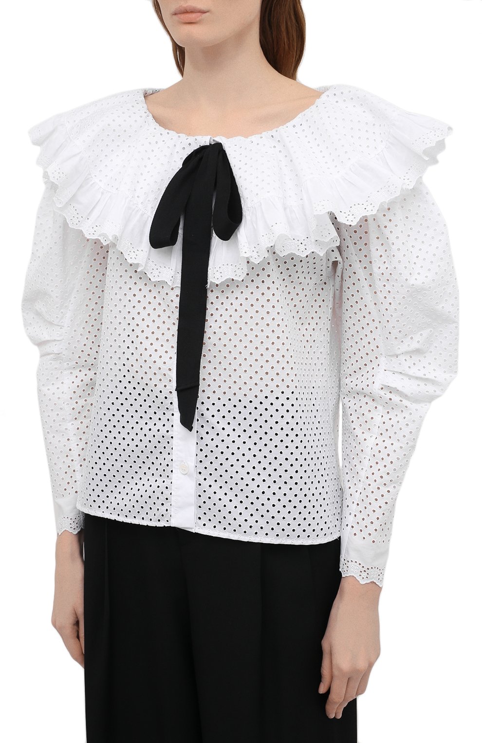 Хлопковая блузка PHILOSOPHY DI LORENZO SERAFINI белого цвета по цене 47450 руб., арт. A0211/2137, фото 3 Хлопковая блузка PHILOSOPHY DI LORENZO SERAFINI, арт. A0211/2137, фото 3