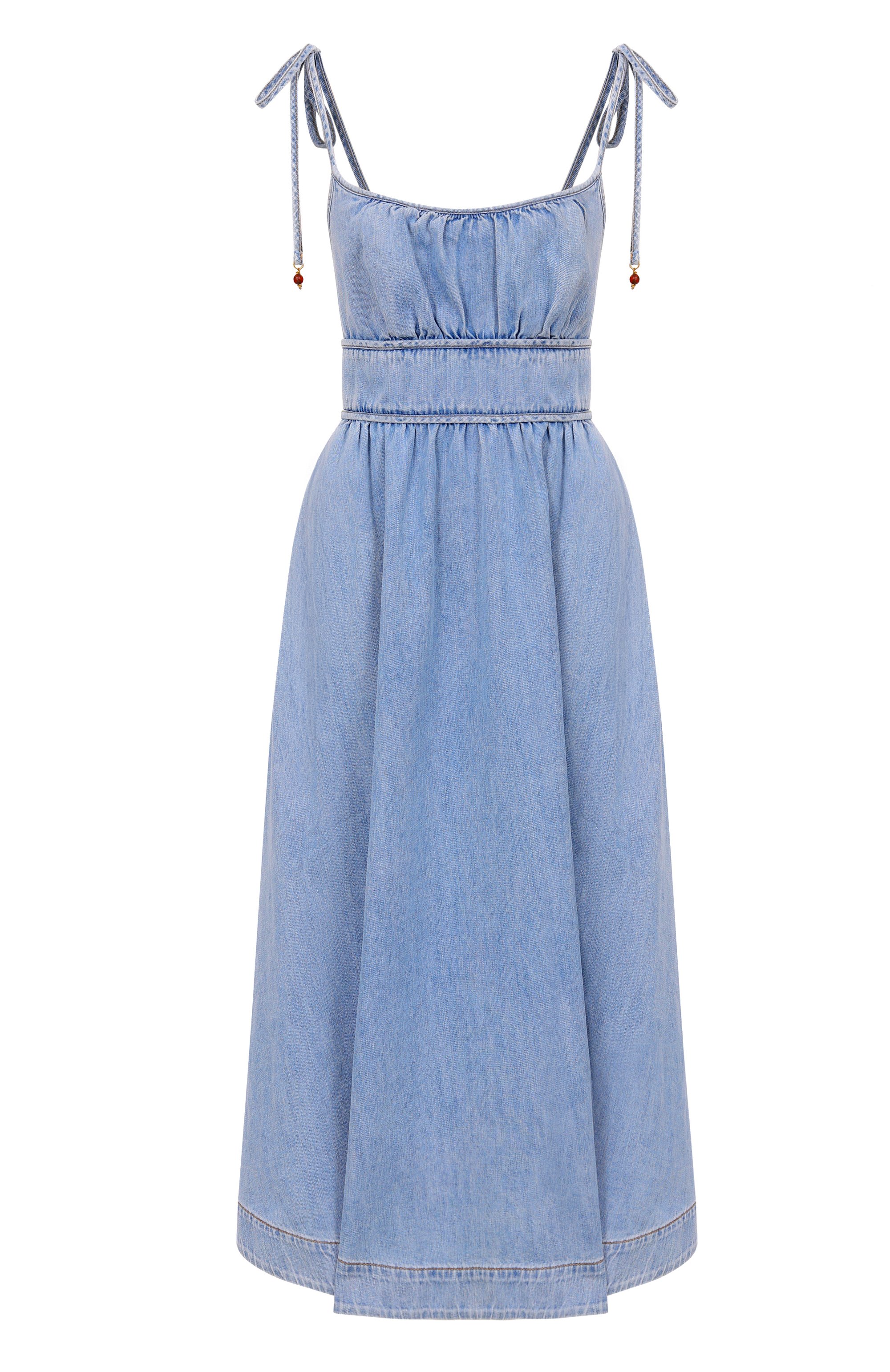 Джинсовое платье ZIMMERMANN голубого цвета по цене 175500 руб., арт. 5462DRS262, фото 1 Джинсовое платье ZIMMERMANN, арт. 5462DRS262, фото 1