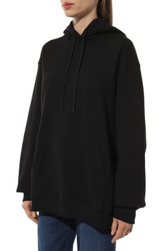 Женский хлопковое худи MSGM черного цвета, арт. 2000MDM535 200001 | Фото 3 (Материал внешний: Хлопок; Материал сплава: Проставлено; Рукава: Длинные; Драгоценные камни: Проставлено; Длина (для топов): Удлиненные; Стили: Спорт-шик; Женское Кросс-КТ: Худи-одежда)