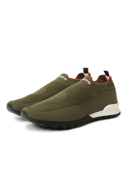 Мужские текстильные кроссовки KITON хаки цвета по цене 0 руб., арт. USSA324N0104505 | Фото 1