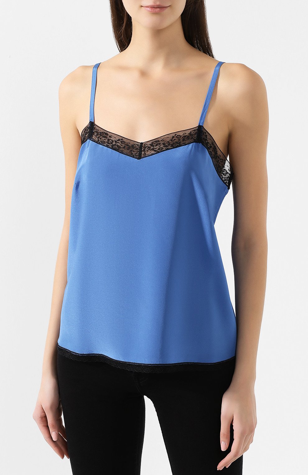 Шелковый топ ZADIG AND VOLTAIRE голубого цвета по цене 11100 руб., арт. SHCP0703F, фото 3 Шелковый топ ZADIG AND VOLTAIRE, арт. SHCP0703F, фото 3