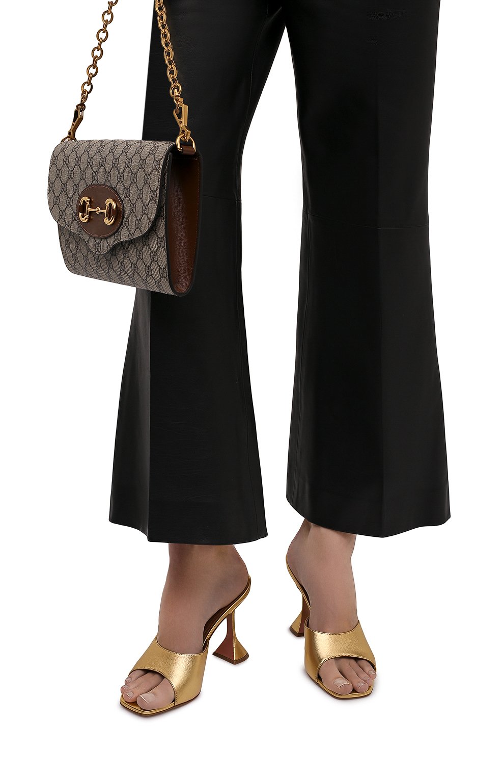 Кожаные мюли lupita AMINA MUADDI, арт. LUPITA SLIPPER/METALLIC NAPPA/G0LD, фото 2