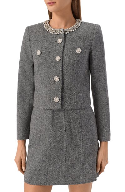 Жакет с отделкой стразами SELF-PORTRAIT, арт. RS26038JAGR, фото 3