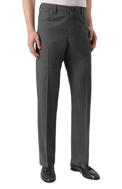 Шерстяные брюки CANALI темно-серого цвета по цене 56850 руб., арт. U7052/AR03652, фото 3 Шерстяные брюки CANALI, арт. U7052/AR03652, фото 3