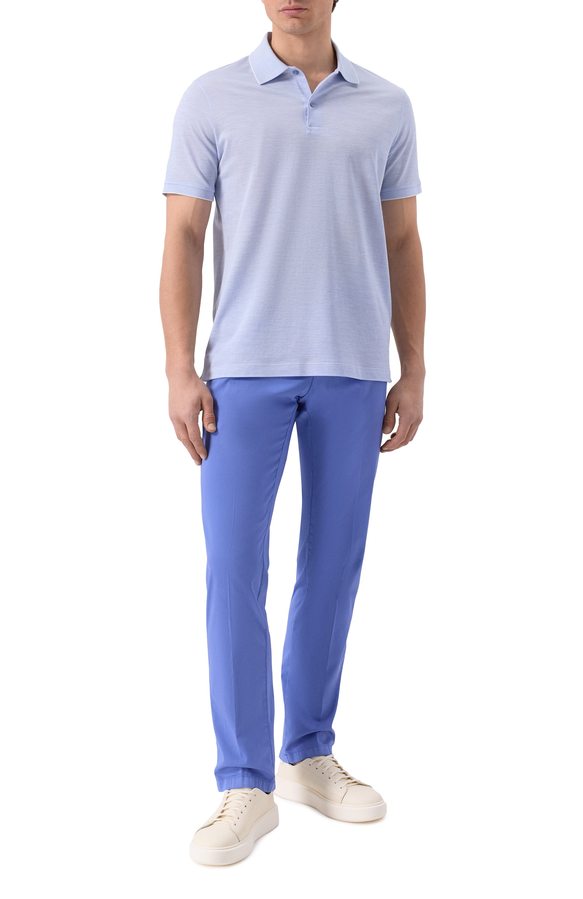 Поло из хлопка и шелка PAUL&SHARK светло-голубого цвета по цене 42750 руб., арт. 25411240, фото 2 Поло из хлопка и шелка PAUL&SHARK, арт. 25411240, фото 2