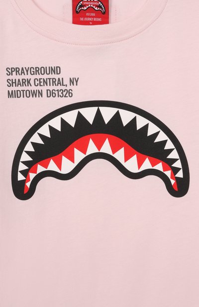 Хлопковая футболка SPRAYGROUND, арт. SPY1384LIGHT/SHARK BASIC REG T-SHIRT LIGHT PINK, фото 3