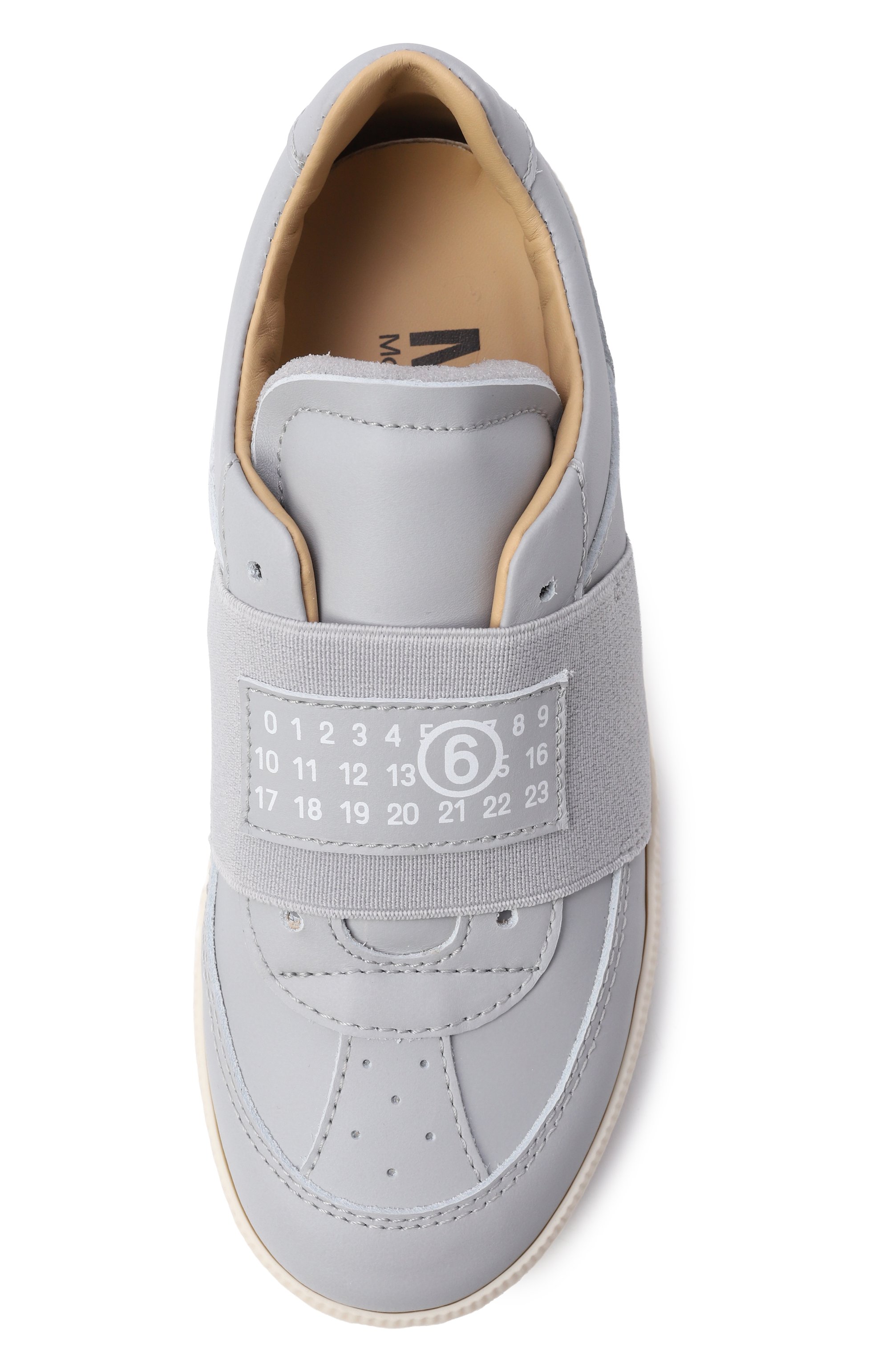 Кожаные слипоны MM6 светло-серого цвета по цене 29350 руб., арт. 82426/VAR2, фото 4 Кожаные слипоны MM6, арт. 82426/VAR2, фото 4