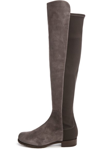 Комбинированные ботфорты на устойчивом каблуке STUART WEITZMAN, арт. 5050/SUEDE, фото 1