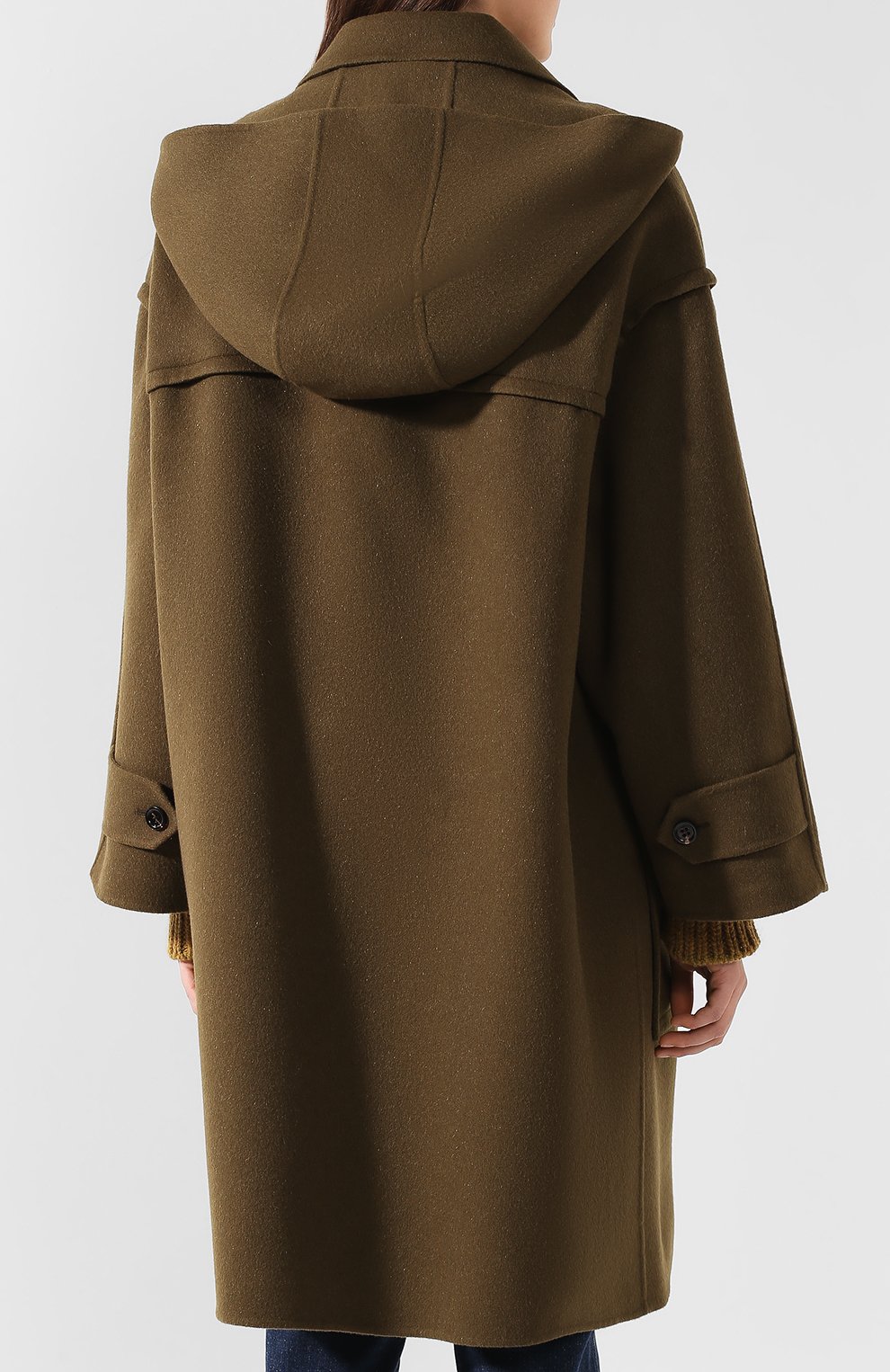 Кашемировое пальто BOTTEGA VENETA зеленого цвета по цене 675000 руб., арт. 545160/VD0D2, фото 4 Кашемировое пальто BOTTEGA VENETA, арт. 545160/VD0D2, фото 4