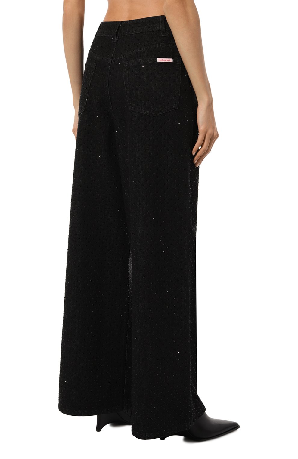 Джинсы с отделкой стразами SELF-PORTRAIT, арт. AW24-805P-B, фото 4