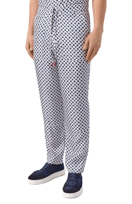 Шелковые брюки Kiton UPN004H09721 Синий  UPN004H09721 Фото 3