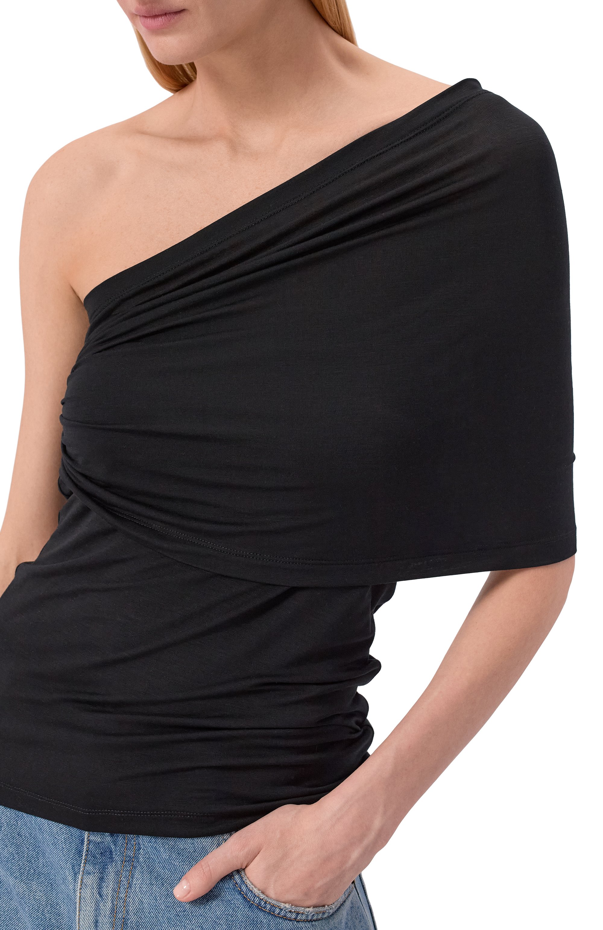 Топ из лиоцелла HELMUT LANG черного цвета по цене 30750 руб., арт. P06HW508, фото 5 Топ из лиоцелла HELMUT LANG, арт. P06HW508, фото 5