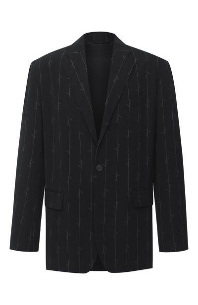 Однобортный пиджак BALENCIAGA черного цвета по цене 244000 руб., арт. 629328/TILT7, фото 1 Однобортный пиджак BALENCIAGA, арт. 629328/TILT7, фото 1