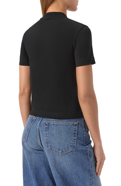 Хлопковая футболка JACQUEMUS черного цвета по цене 25100 руб., арт. 24ETSW00133/AJ00124, фото 4 Хлопковая футболка JACQUEMUS, арт. 24ETSW00133/AJ00124, фото 4