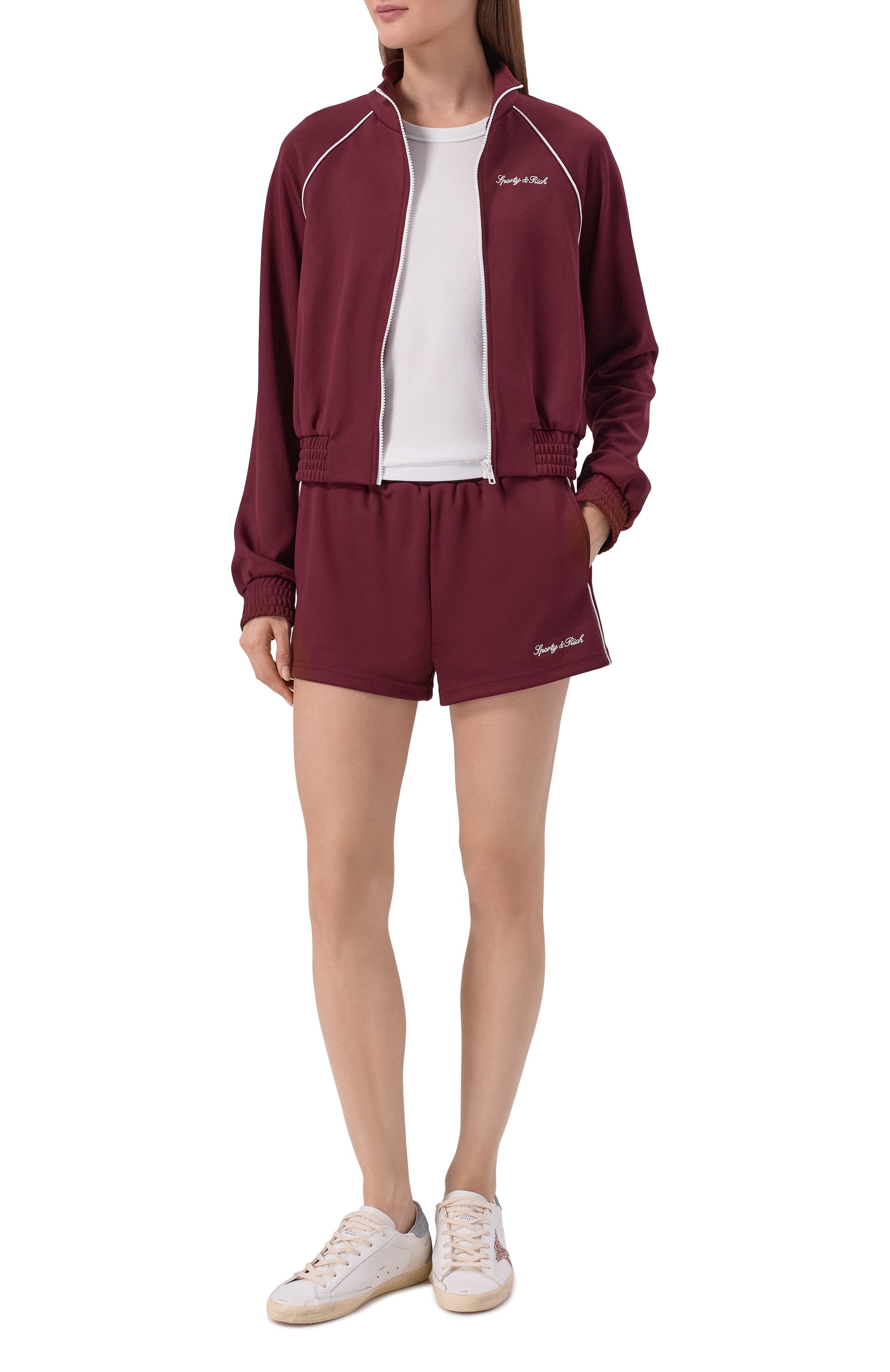 Шорты SPORTY AND RICH бордового цвета по цене 24300 руб., арт. SH06175326RE45, фото 2 Шорты SPORTY AND RICH, арт. SH06175326RE45, фото 2