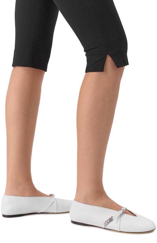 Кожаные балетки Moschino MA11050C10/MA0 Белый  MA11050C10/MA0 Фото 2