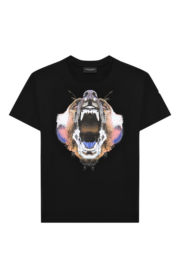 Детская хлопковая футболка MARCELO BURLON KIDS OF MILAN черного цвета, арт. 21E/B/MB/1110/0010/2-6Y | Фото 1 (Материал внешний: Хлопок; Рукава: Короткие; Региональные ограничения белый список (Axapta Mercury): RU; Мальчики Кросс-КТ: Футболка-одежда; Драгоценные камни: Проставлено; Материал сплава: Проставлено; Ростовка одежда: 6 лет | 116 см)