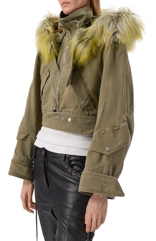 Хлопковая куртка Blumarine 4J158A Хаки  4J158A Фото 3