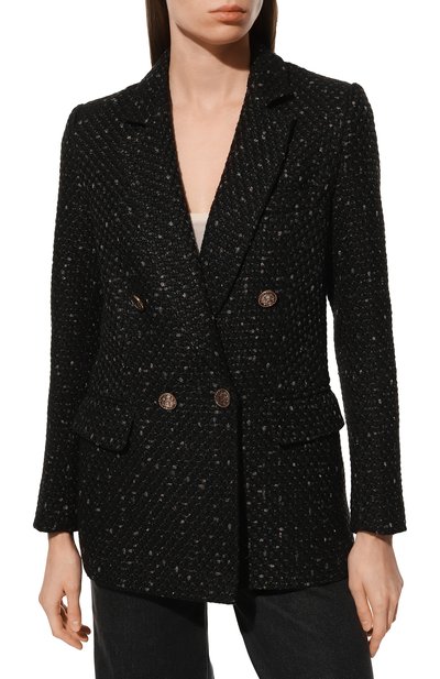 Жакет из вискозы SEVEN LAB черного цвета по цене 28350 руб., арт. JK tw pearl black, фото 3 Жакет из вискозы SEVEN LAB, арт. JK tw pearl black, фото 3