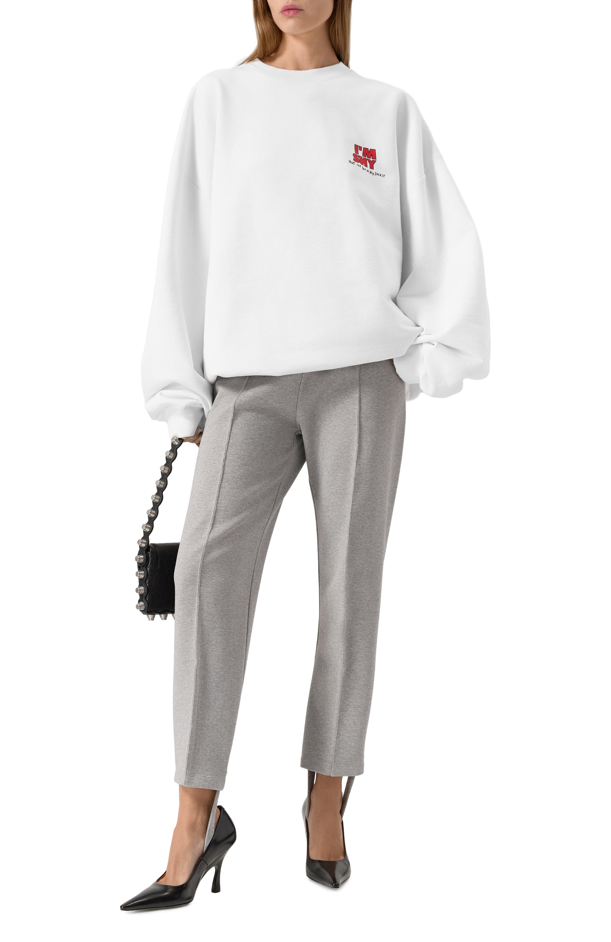 Хлопковые брюки VETEMENTS серого цвета по цене 93700 руб., арт. WA66SP610G, фото 2 Хлопковые брюки VETEMENTS, арт. WA66SP610G, фото 2