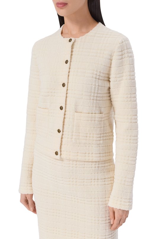 Шерстяной кардиган Burberry 8118982 Кремовый  8118982 Фото 3