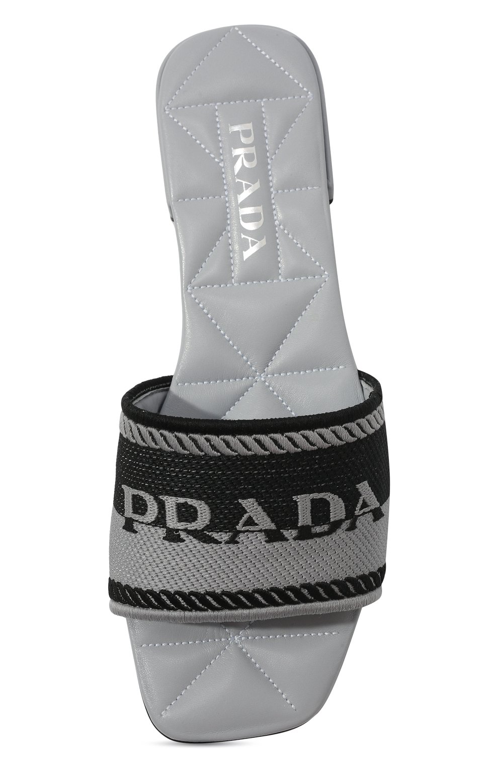 Текстильные шлепанцы PRADA серого цвета по цене 69000 руб., арт. 1XX612-3LKB-F0EHZ-B010, фото 6 Текстильные шлепанцы PRADA, арт. 1XX612-3LKB-F0EHZ-B010, фото 6