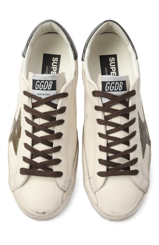 Кожаные кеды Super-Star Golden Goose Deluxe Brand GMF00101.F007516 Белый  GMF00101.F007516 Фото 6