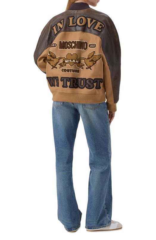 Бомбер из шерсти и кашемира Moschino A0611/5413 Коричневый  A0611/5413 Фото 2