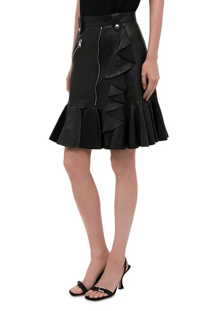 Кожаная юбка ALEXANDER MCQUEEN, арт. 668445/Q5AGK, фото 3