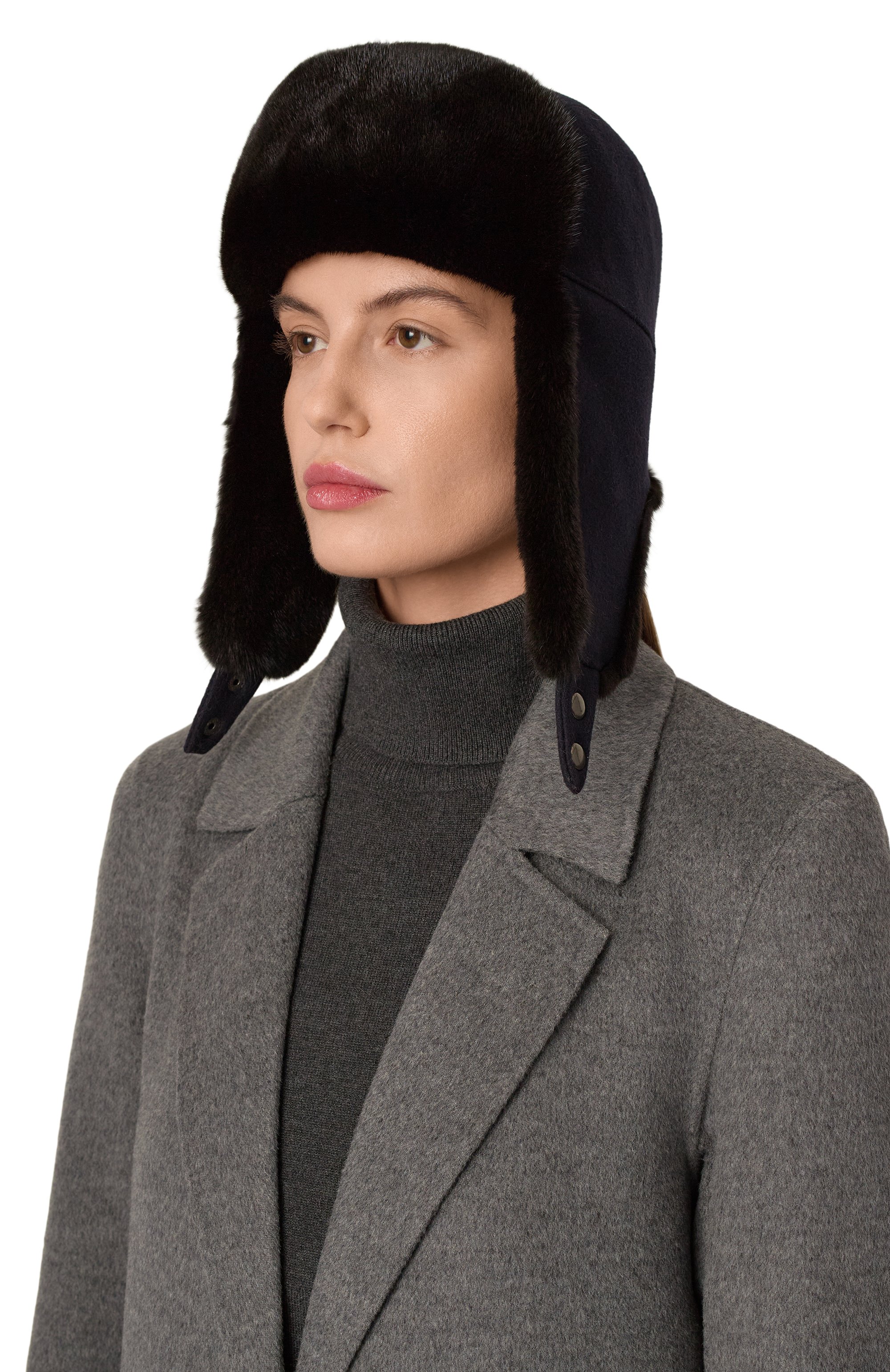 Кашемировая шапка-ушанка с мехом норки VICTORIA KUSENKOVA, арт. 099102885153, фото 2