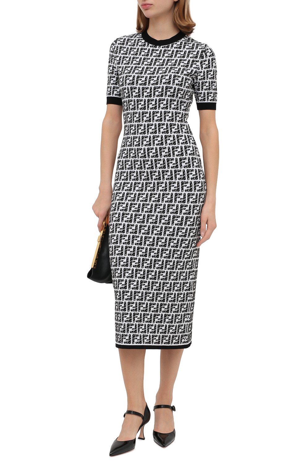 Платье FENDI белого цвета по цене 98600 руб., арт. FZD852 AD5R, фото 2 Платье FENDI, арт. FZD852 AD5R, фото 2