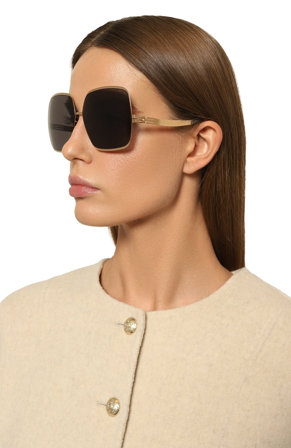 Солнцезащитные очки IC! BERLIN, арт. IB-ANGELINA T R0SÉ-G0LD WARM GREY BLACK L0W RIDER, фото 2