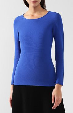 Женский топ из вискозы GIORGIO ARMANI синего цвета, арт. 8NAM31/AM05Z | Фото 3 (Материал внешний: Синтетический материал, Вискоза; Длина (для топов): Стандартные; Рукава от горловины: Длинные; Статус проверки: Проверено, Проверена категория; Рукава: Длинные; Женское Кросс-КТ: Пуловер-одежда; Материал сплава: Проверено, Проставлено; Драгоценные камни: Проставлено; Кросс-КТ: Трикотаж)