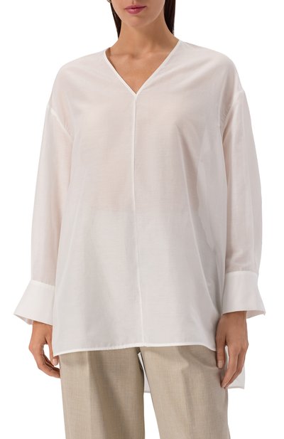 Блузка из хлопка и шелка 12 STOREEZ, арт. 125277, фото 3