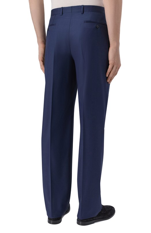 Шерстяные брюки Brioni RP3I0L/P1A0X Синий  RP3I0L/P1A0X Фото 4