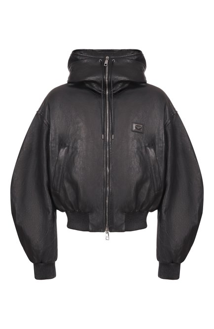 Мужской кожаный бомбер DOLCE & GABBANA, арт. G9BWPL/HULZK