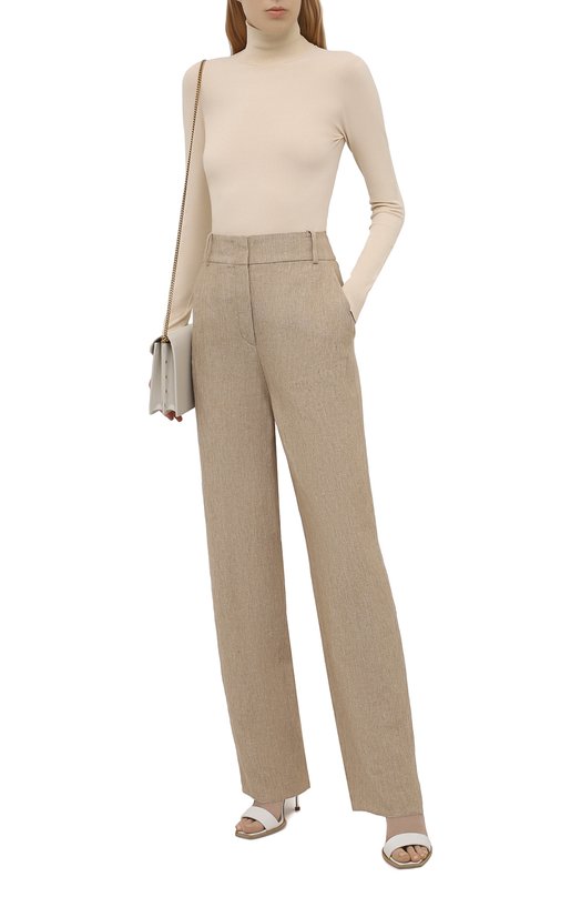 Льняные брюки Giorgio Armani 1WHPP0JF/T022Q Бежевый  1WHPP0JF/T022Q Фото 2