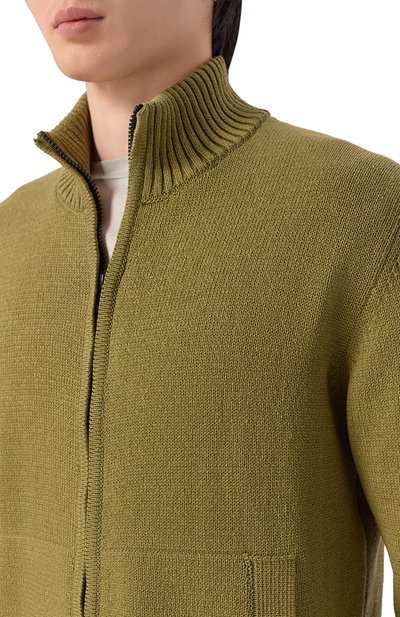 Хлопковый кардиган C.P. COMPANY хаки цвета по цене 61800 руб., арт. 20CMKN092A/110058A, фото 5 Хлопковый кардиган C.P. COMPANY, арт. 20CMKN092A/110058A, фото 5