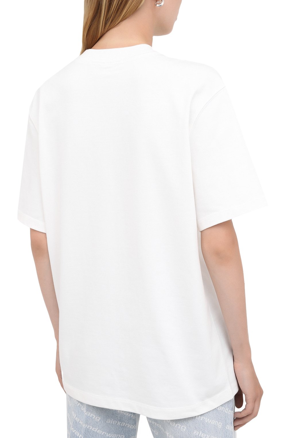 Футболка из хлопка и вискозы ALEXANDERWANG.T белого цвета по цене 27100 руб., арт. 4CC2201156, фото 4 Футболка из хлопка и вискозы ALEXANDERWANG.T, арт. 4CC2201156, фото 4